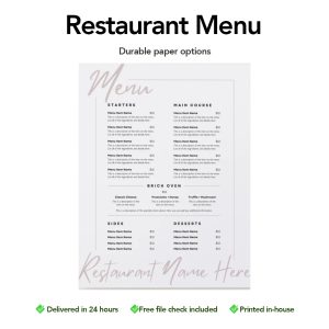 Restaurant Menu
